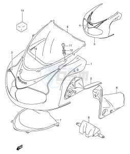 TL1000R (E2) drawing COWLING BODY (MODEL K1)