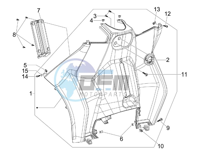 Front glove-box - Knee-guard panel