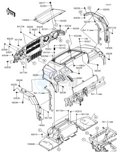 MULE PRO-DXT KAF1000BJF EU drawing Front Fender(s)