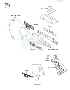 KX 125 E [KX125] (E2) [KX125] drawing LABELS