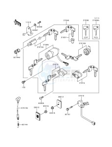 VN 1500 E [VULCAN 1500 CLASSIC] (E1) [VULCAN 1500 CLASSIC] drawing IGNITION SWITCH_LOCKS_REFLECTORS