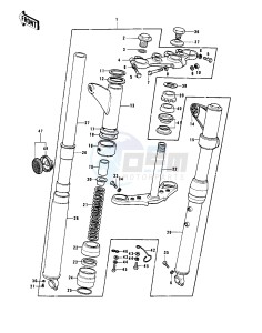 KH 250 A S(A5-S) drawing FRONT FORK -- S1-C,KH250-A5- -