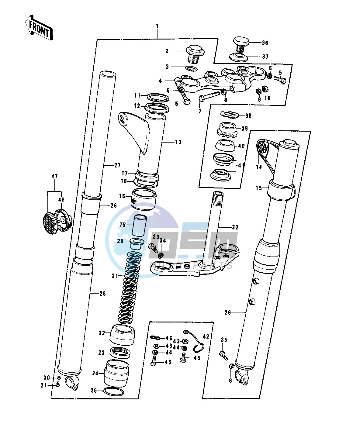 FRONT FORK -- S1-C,KH250-A5- -