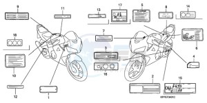 CBR125RW9 U / WH drawing CAUTION LABEL (CBR125RW7/RW9/RWA)