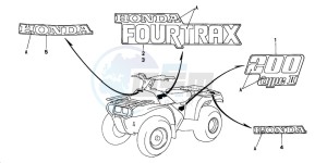 TRX200D FOURTRAX 200 drawing MARK (TRX200D)('92,'93)