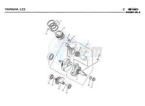 RS2-125-MATRIX-PRO-GREEN drawing PISTON - CRANKSHAFT  Yamaha 125 4t Euro 2