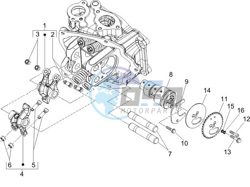 Camshaft - Rocking levers support unit