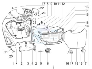 Beverly 250 (USA) USA drawing Front glove-box - Knee-guard panel