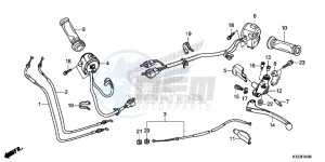 CBR250RF CBR250R Europe Direct - (ED) drawing HANDLE LEVER/ SWITCH/ CABLE