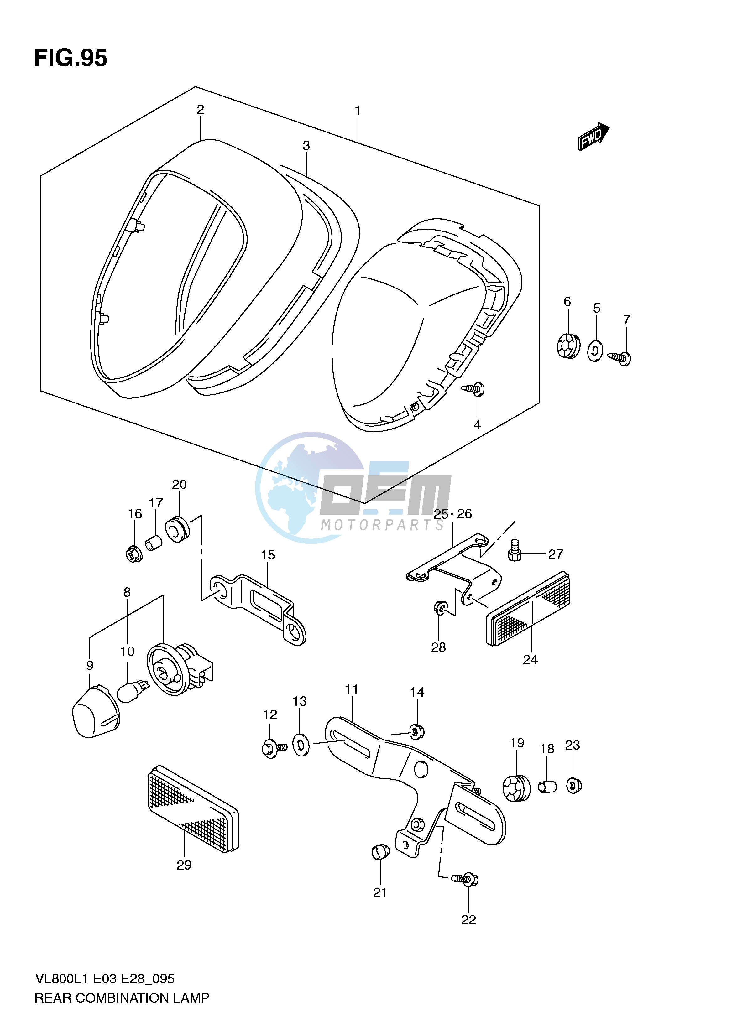 REAR COMBINATION LAMP (VL800TL1 E28)