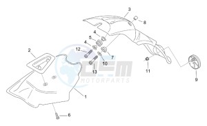 Scarabeo 100 (eng. Minarelli) drawing Rear body III - Mudguard