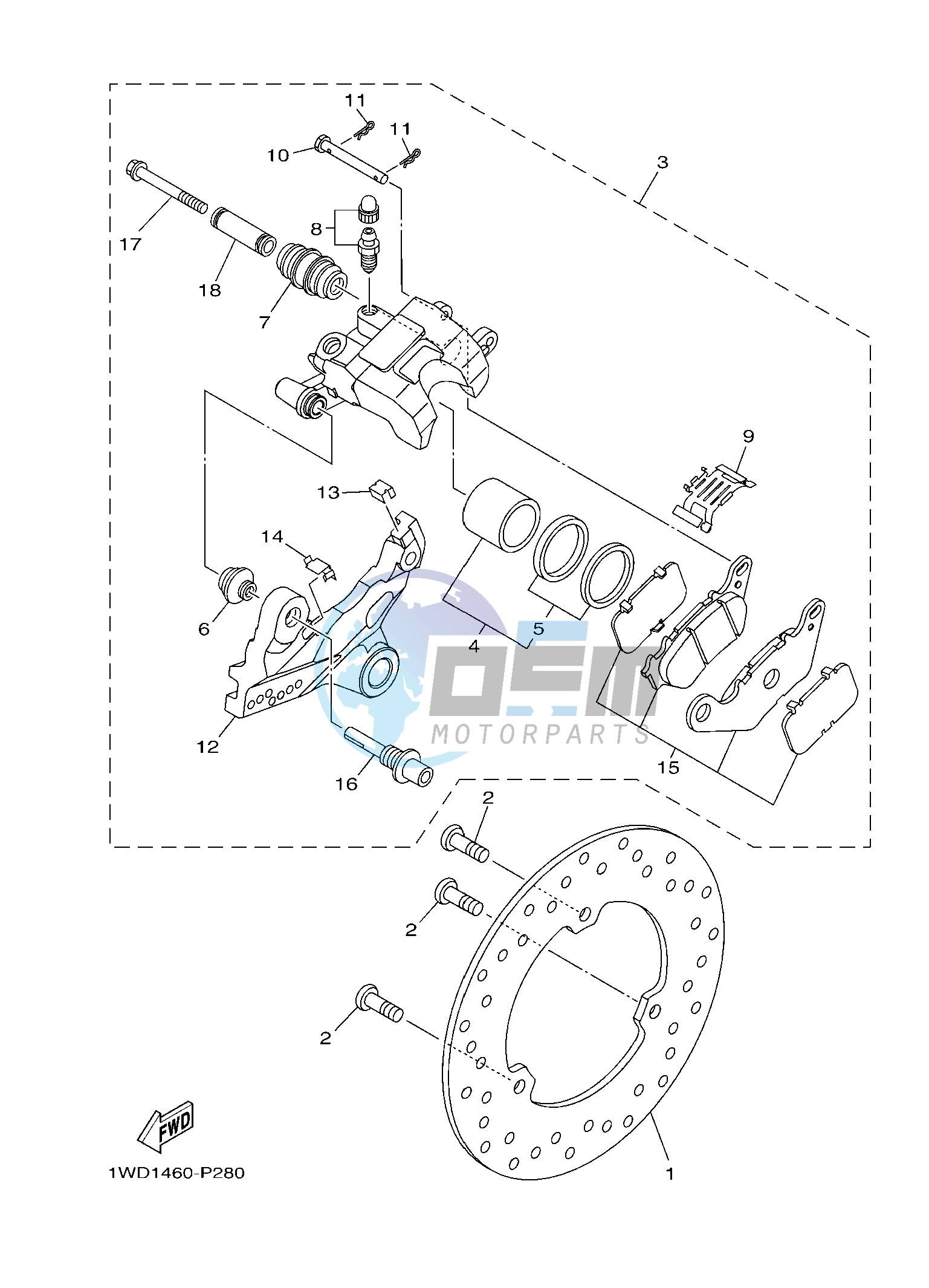 REAR BRAKE CALIPER