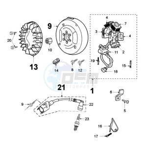 FOX LNA 2 drawing FLYWHEEL MAGNETO WITH PICKUP COIL