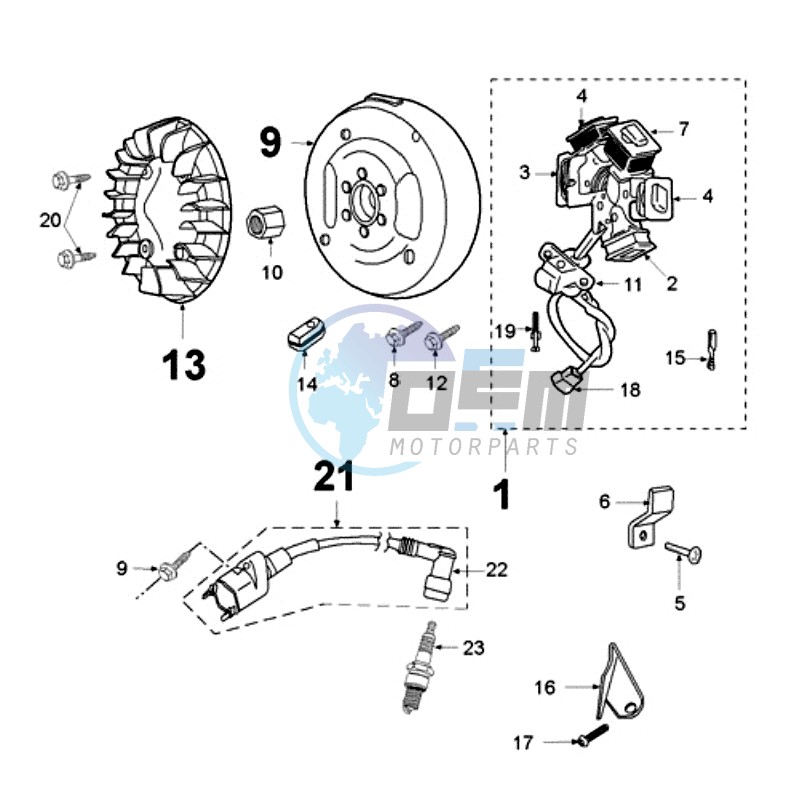 FLYWHEEL MAGNETO WITH PICKUP COIL