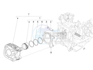 ZIP 50 4T NOABS E4 (EMEA) drawing Cylinder-piston-wrist pin unit