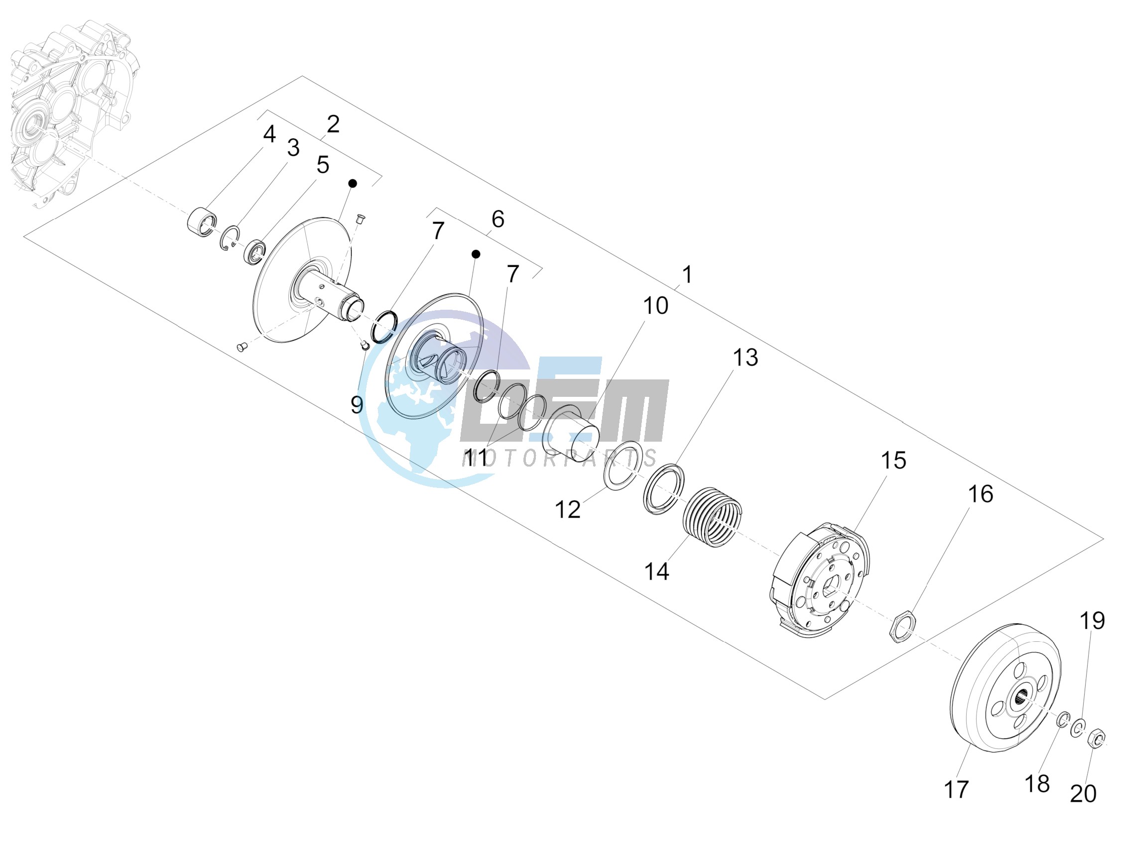 Driven pulley