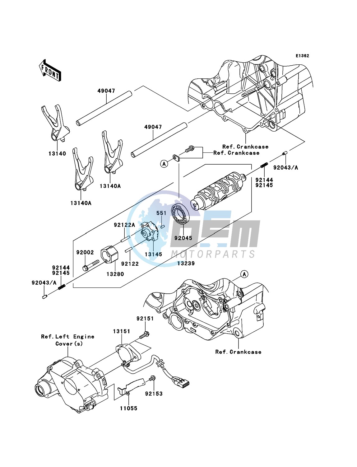 Gear Change Drum/Shift Fork(s)