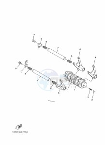 YZF250-A (B6P4) drawing SHIFT CAM & FORK