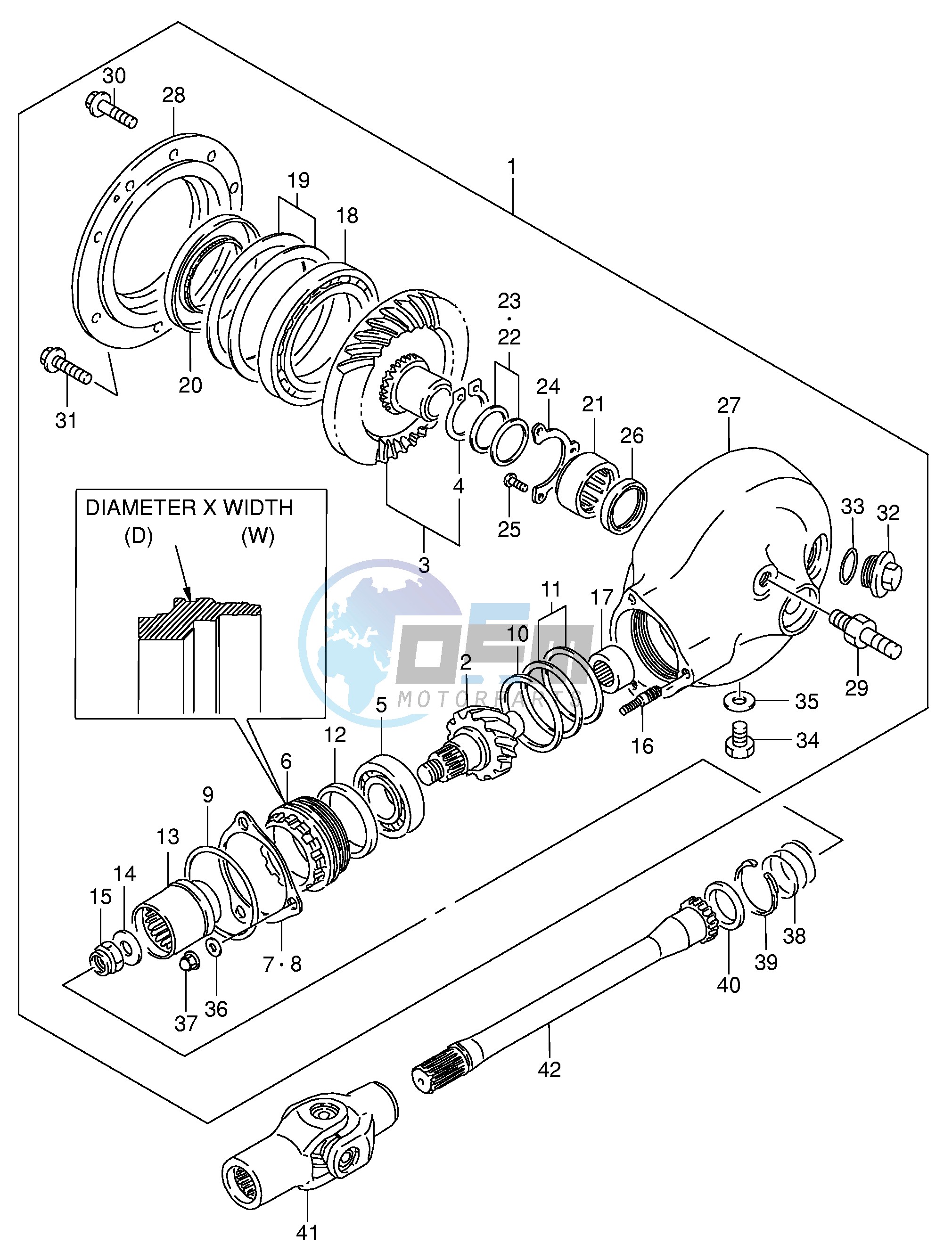 PROPELLER SHAFT - FINAL DRIVE GEAR