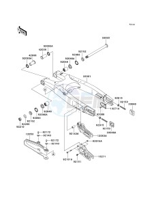 KLX 450 A [KLX450R] (A8F-A9F) A9F drawing SWINGARM