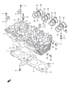 GSX600F (E2) Katana drawing CYLINDER HEAD