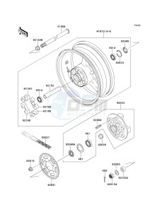 ZX 900 E [NINJA ZX-9R] (E1-E2) [NINJA ZX-9R] drawing REAR WHEEL_CHAIN