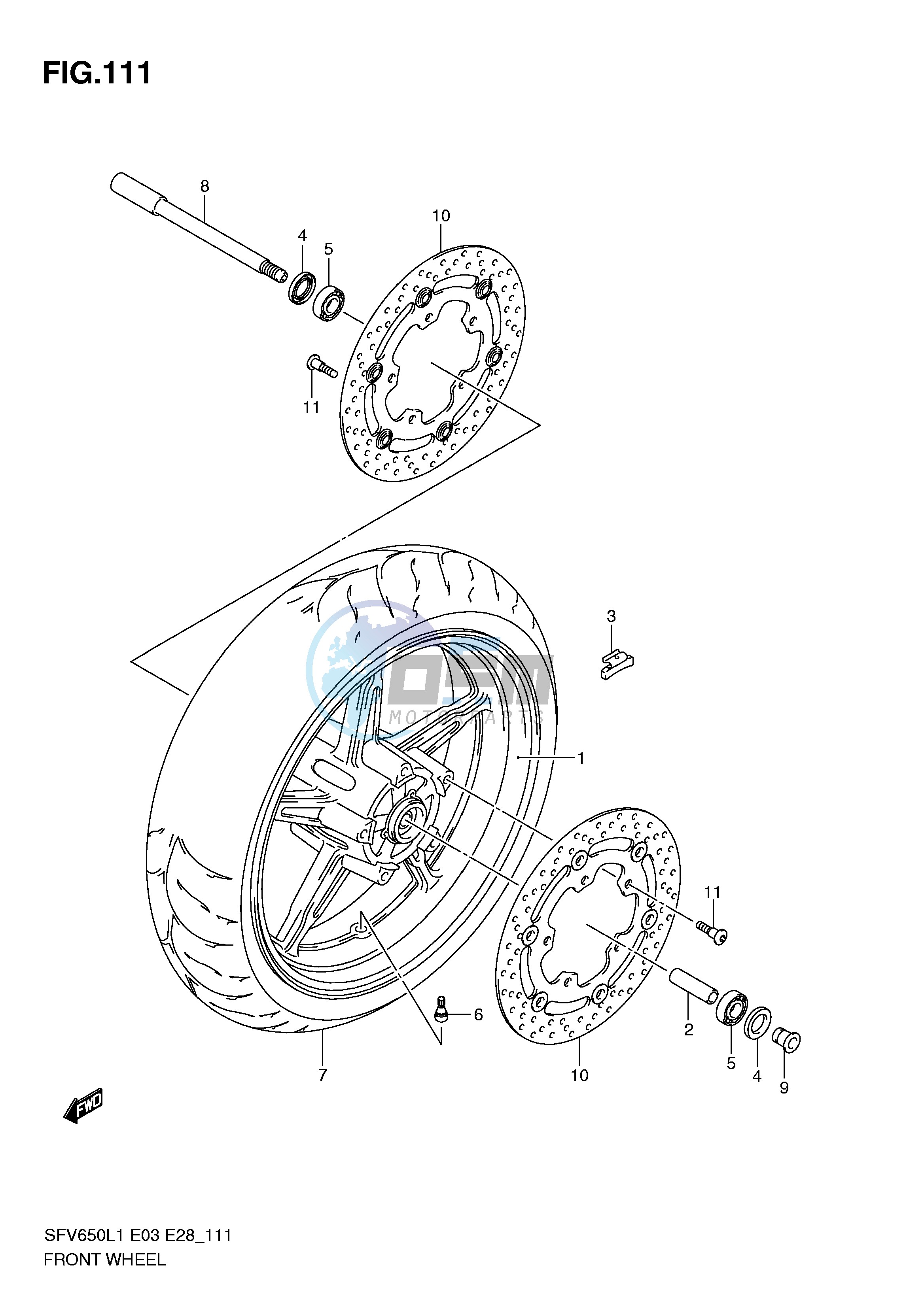 FRONT WHEEL (SFV650L1 E33)