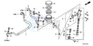 CBF1000A9 Europe Direct - (ED) drawing REAR BRAKE MASTER CYLINDER (CBF1000A/T/S)