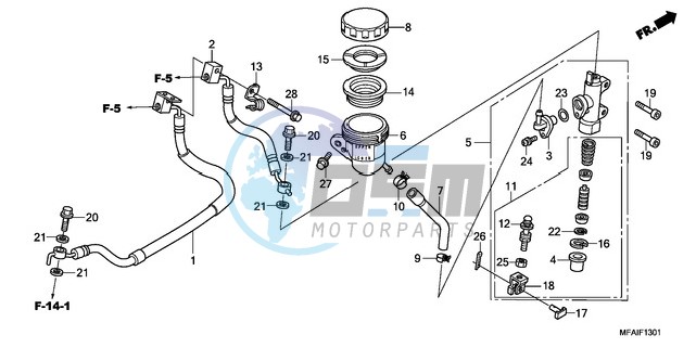 REAR BRAKE MASTER CYLINDER (CBF1000A/T/S)