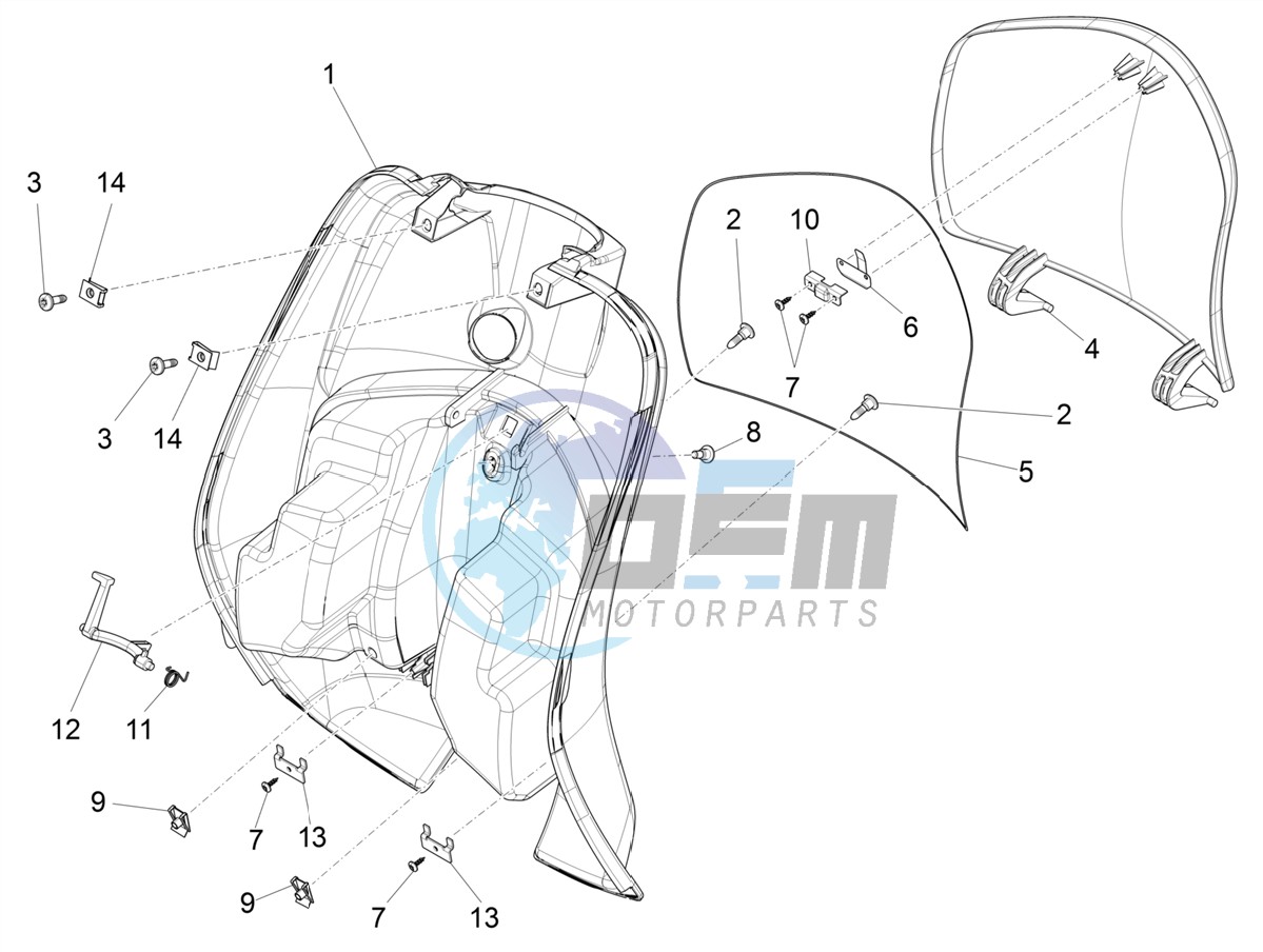 Front glove-box - Knee-guard panel