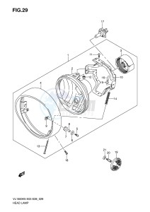 VL1500 (E3-E28) drawing HEADLAMP