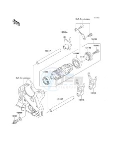 ZR 1000 A [Z1000] (A1-A3) drawing GEAR CHANGE DRUM_SHIFT FORK-- S- -