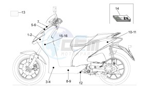 SR Motard 125 4t e3 drawing Plates - Emblems