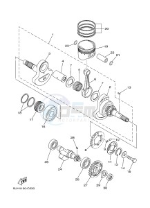 YFM350FWA GRIZZLY 350 4WD (1SG2) drawing CRANKSHAFT & PISTON