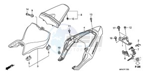 CB1000R9 France - (F / CMF) drawing SEAT/SEAT COWL