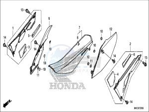 CRF450RXH Europe Direct - (ED) drawing SEAT/SIDE COVER