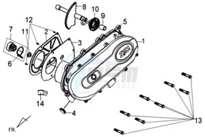 ALLO 50 45KMH drawing CRANKCASE COVER / GASKET