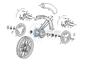 SENDA SM DRD E1 E1R - 50 cc drawing FRONT WHEEL