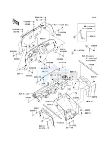 KAF 400 B [MULE 600] (B6F-B9F) B8F drawing FRAME FITTINGS-- FRONT- -