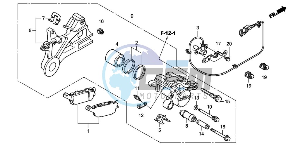 REAR BRAKE CALIPER (CB600FA)