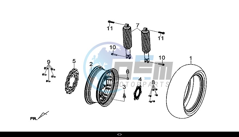 R. WHEEL - RR. CUSHION / GTS 300I ABS (LN30W9-EU) (L7-M0)