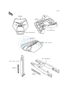 KLX 650 A [KLX650R] (A1-A3) [KLX650R] drawing DECALS-- KLX650-A3- -