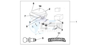 CBF1000A drawing TOP BOX 35 L PEARL SIENNA RED