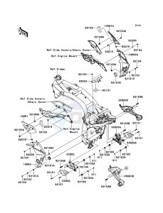 Z750 ABS ZR750MCF UF (UK FA) XX (EU ME A(FRICA) drawing Frame Fittings