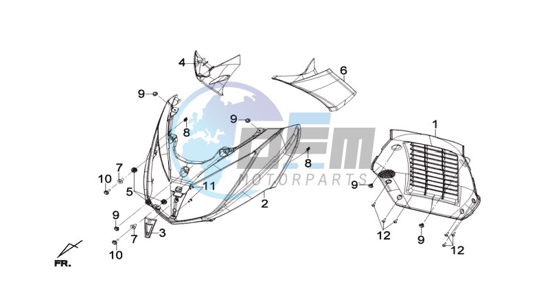 FR PLATE / INDICATORS / INNER LEG SHIELD