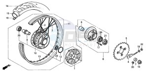 ANF125 drawing REAR WHEEL