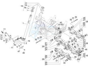 MP3 400 rl Touring drawing Fork steering tube - Steering bearing unit