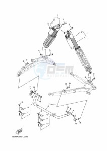 YXZ1000E YXZ1000R (B5J4) drawing REAR SUSPENSION