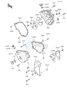 EX 250 E [NINJA 250R] (E1-E2) [NINJA 250R] drawing ENGINE COVERS