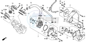 CBR1100XX SUPER BLACKBIRD drawing WATER PUMP (V)